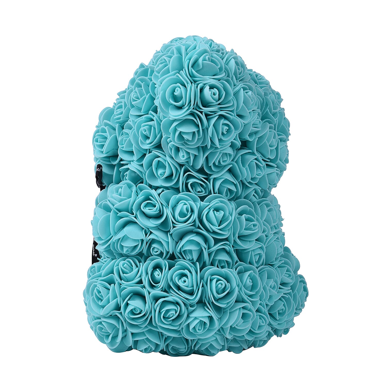 Lovely Rose Flower Bear with Bow Tie - Turquoise