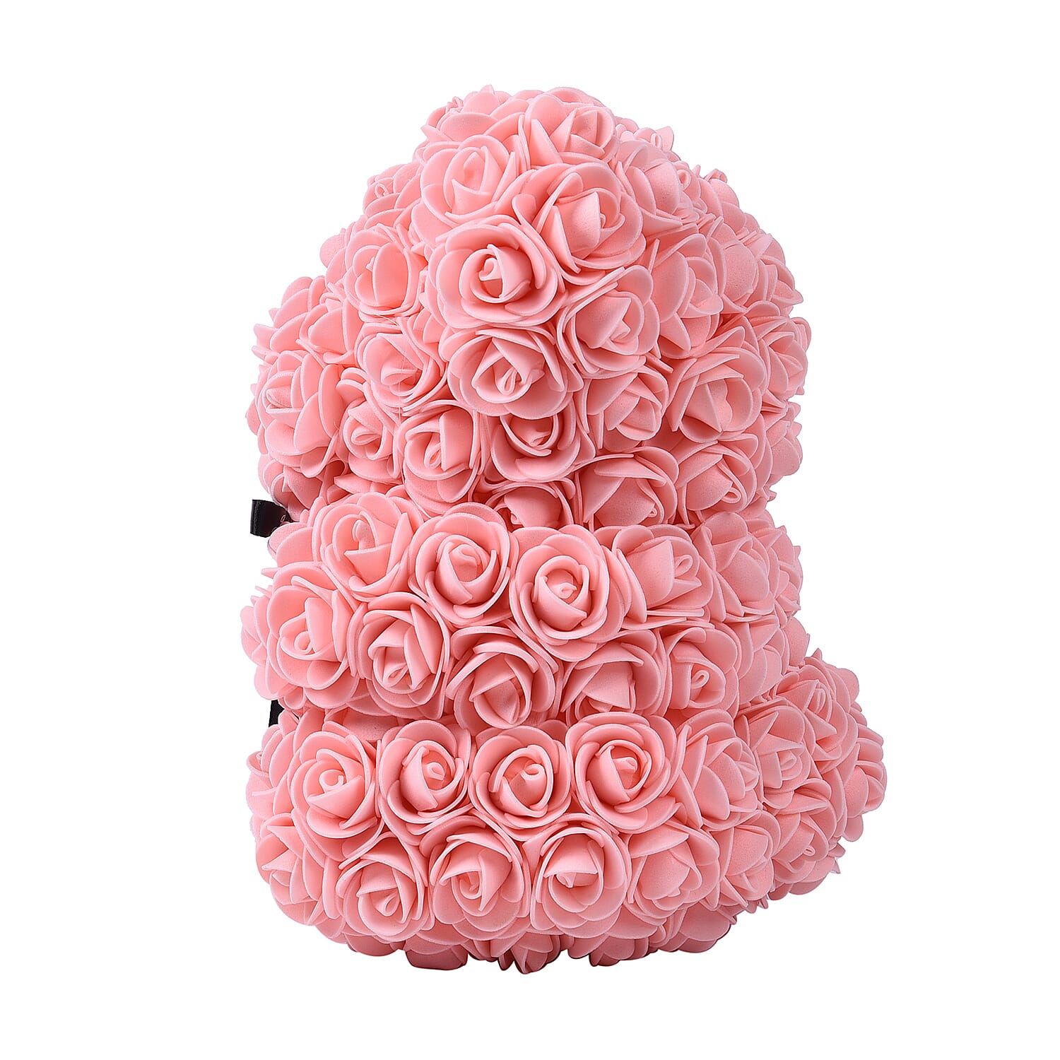 Lovely Rose Flower Bear with Bow Tie - Peach