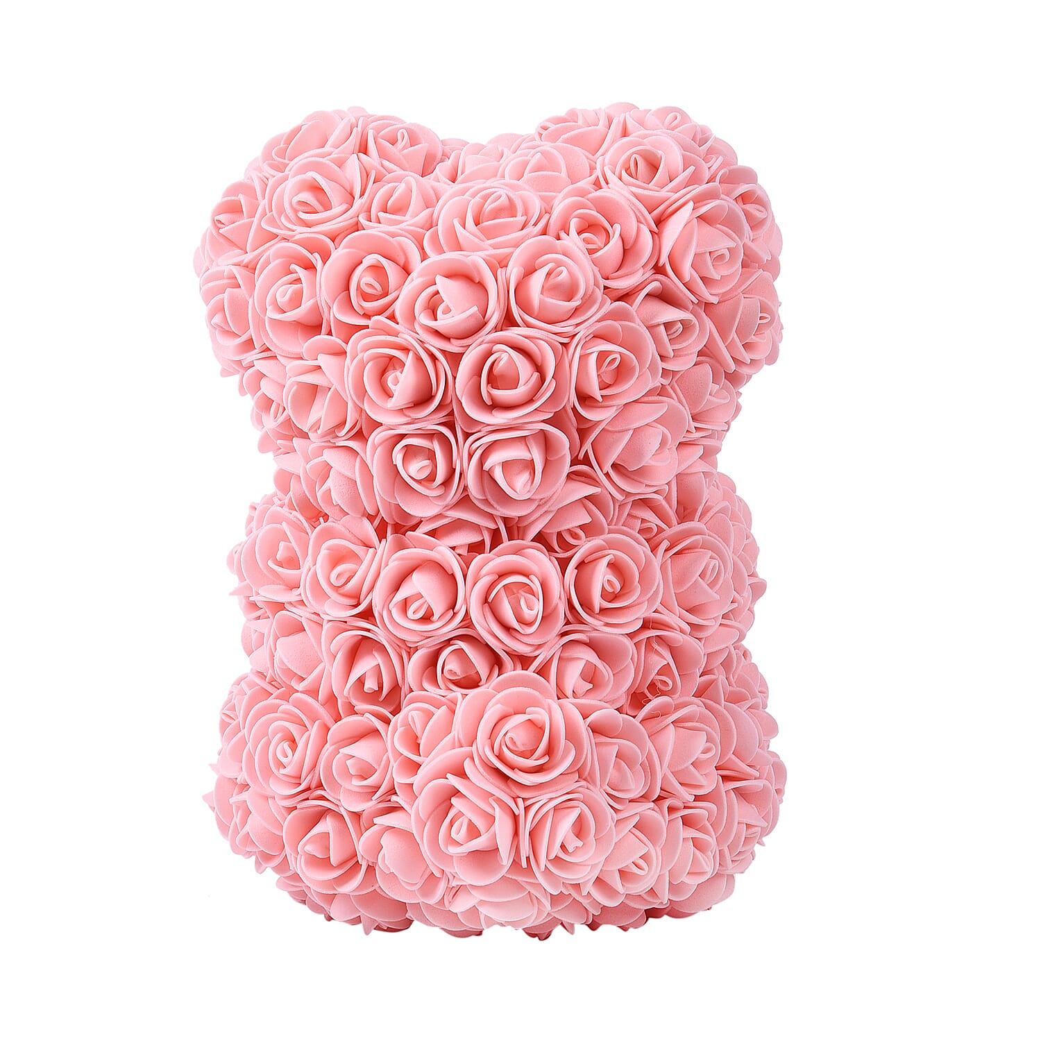 Lovely Rose Flower Bear with Bow Tie - Peach