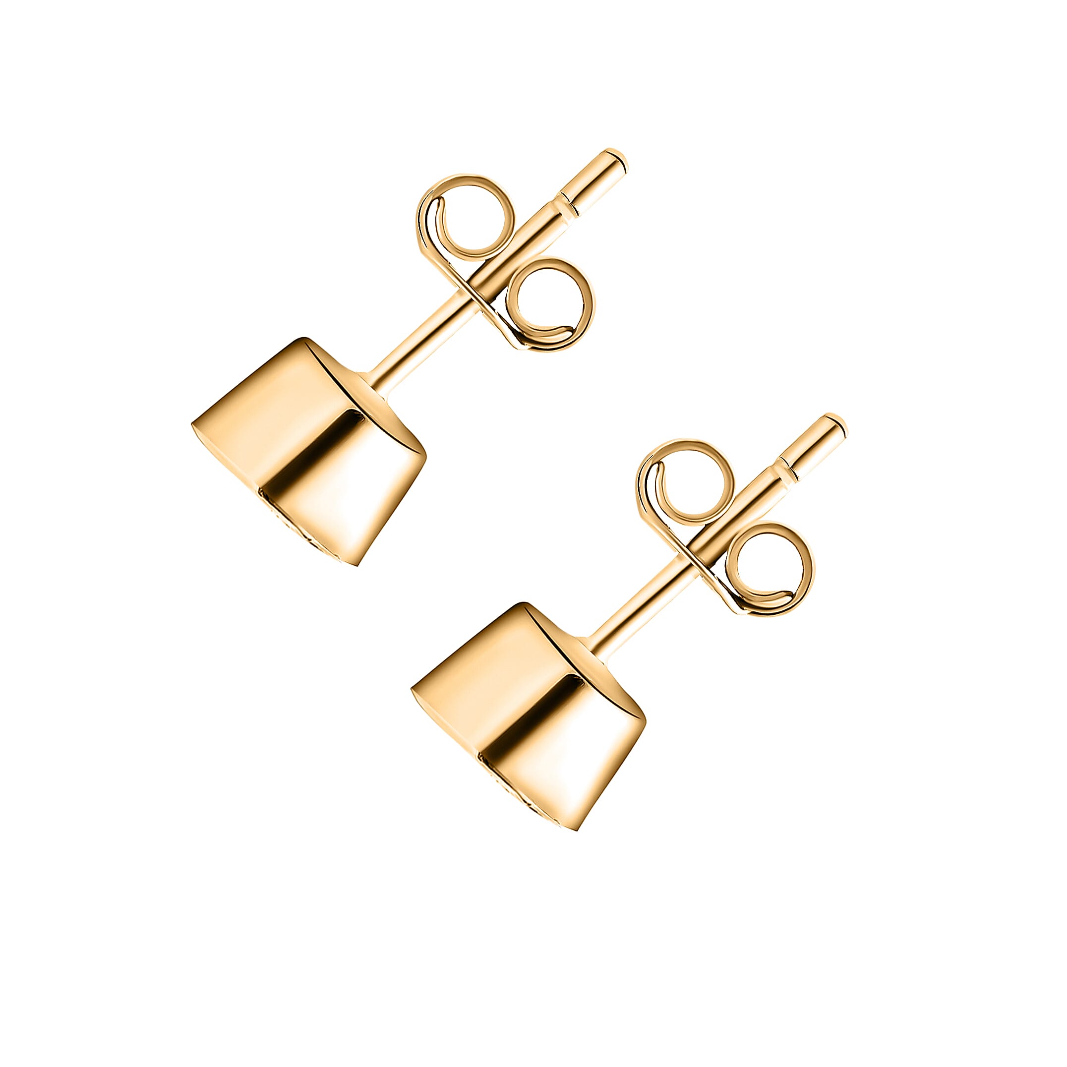 Artisan Crafted Polki Diamond Stud Earrings (with Push Back) in Yellow Gold Overlay Sterling Silver 0.25 Ct.
