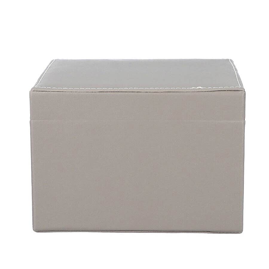 Two Layer Jewellery Box with Extendable Mirror in Dark Grey