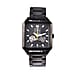 GENOA Automatic Movement 5 ATM Water Resistant Watch with Chain Strap and Butterfly Buckle Clasp in Black Tone