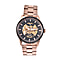 GENOA Automatic Movement 5ATM Water Resistant Watch with Chain Strap and Butterfly Buckle Clasp in Rose Gold Tone