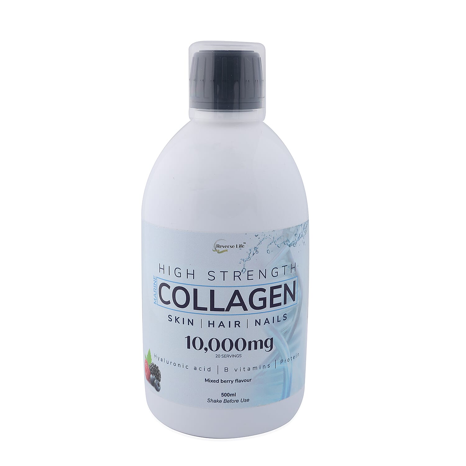 Reverse Life- High Strength Collagen for Skin, Hair and Nails - Mixed Berry Flavour - 500ml