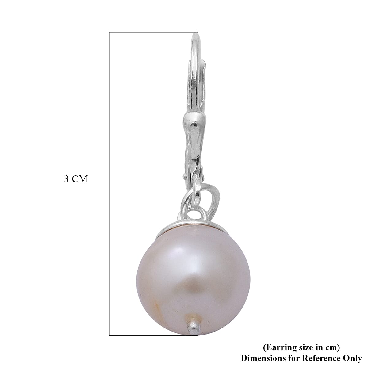 Freshwater Pearl Lever Back Earrings in Sterling Silver
