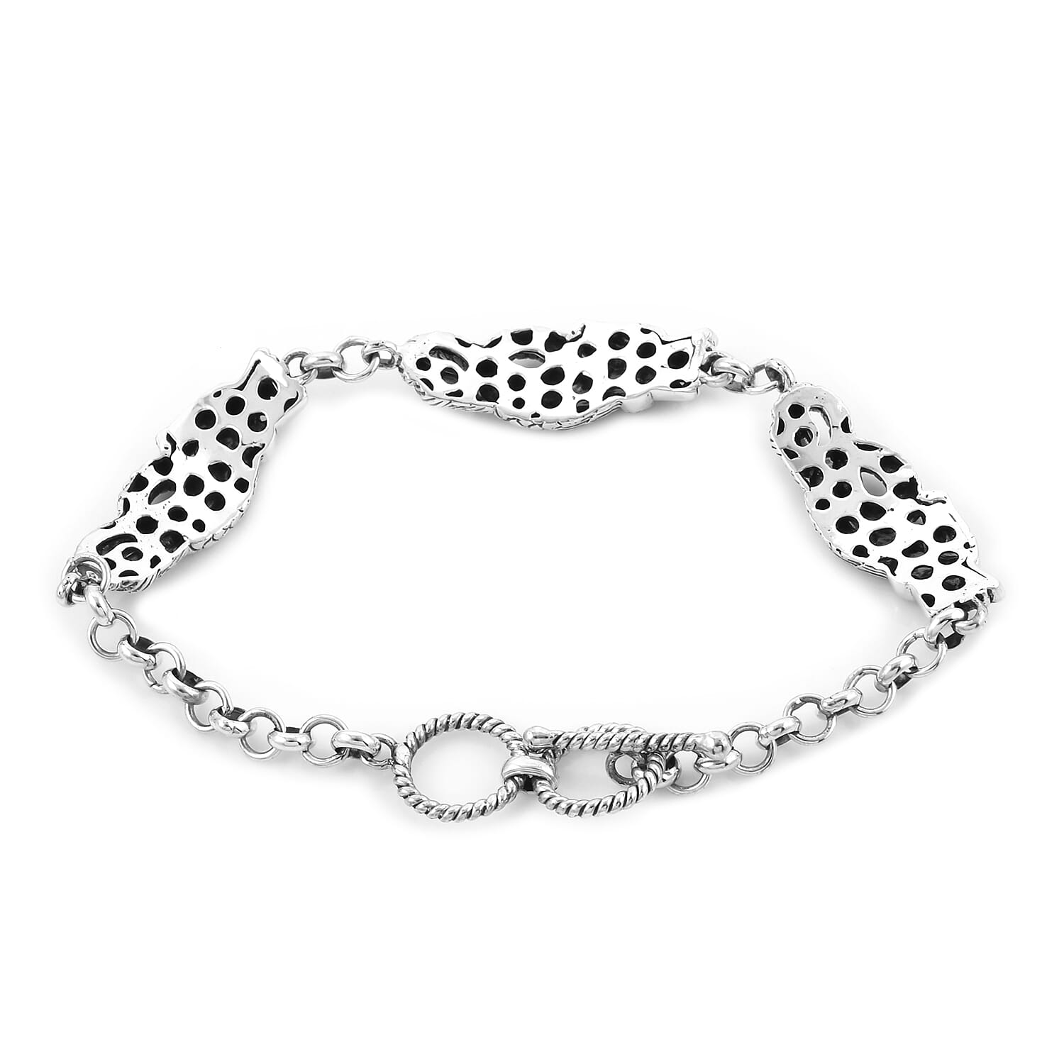 Royal Bali Collection - Sterling Silver Dragon Bracelet (Size 8), Silver wt. 14.60 Gms