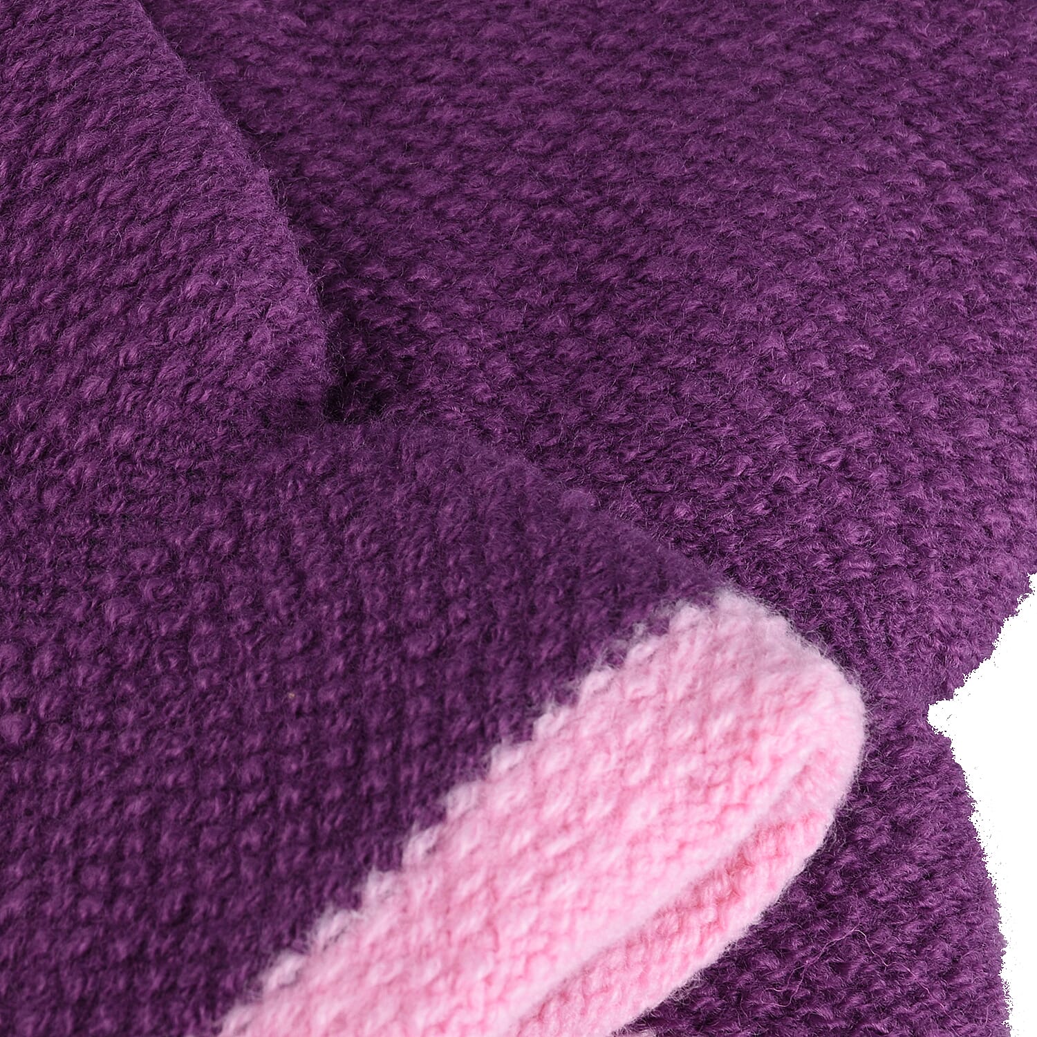 Elizabeth Ladies Warm Purple Gloves with Pink Flower Detail and Trim (One Size)