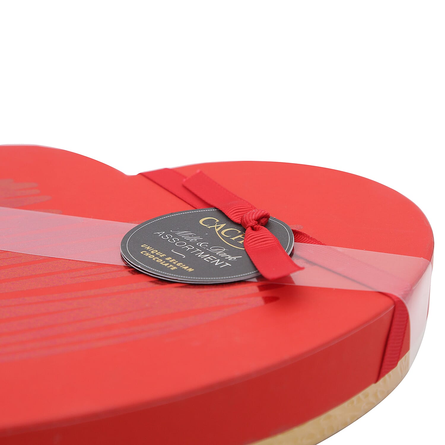 Develdas Cachet Red Heart Gift Box of Milk & Dark Chocolates with Ribbon & Swing Tag - 185g
