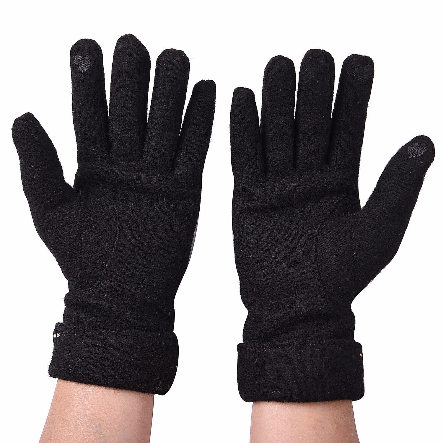 Super Soft Winter Cashmere Gloves with Bowknot - Black
