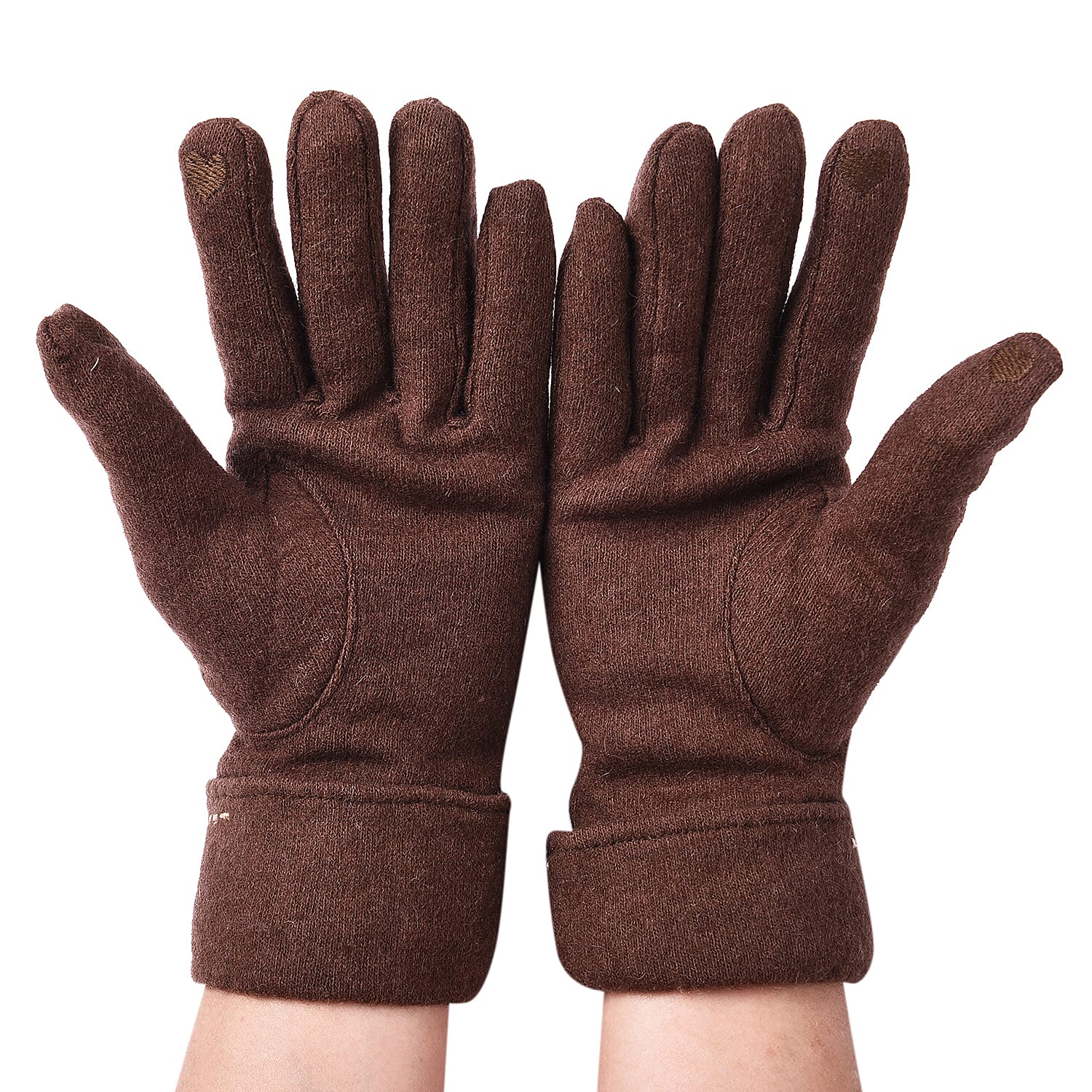 Super Soft Winter Cashmere Gloves with Bowknot - Brown