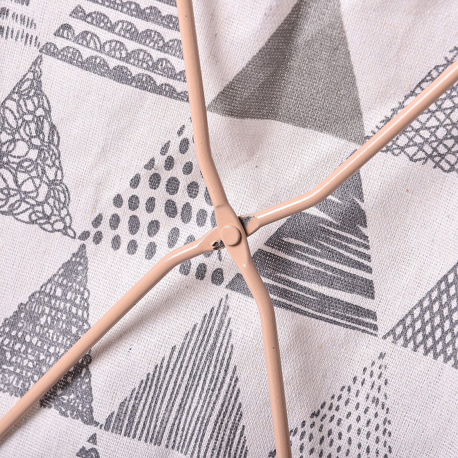 Triangular Pattern Grey and White Colour Folding Laundry Basket (48x26x25cm)