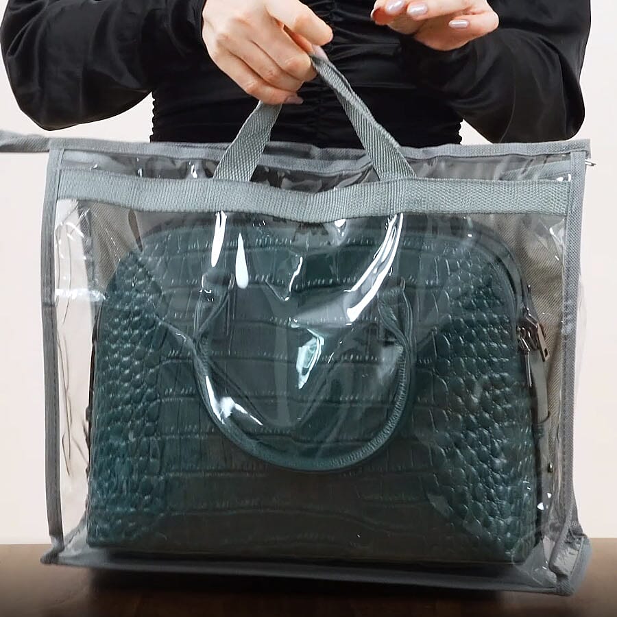 Set of  4  Handbag Dust Bags (Size 32x22x10.5cm, 39x29x19cm, 39x34x12.5cm, 45x36x22cm) - Transparent