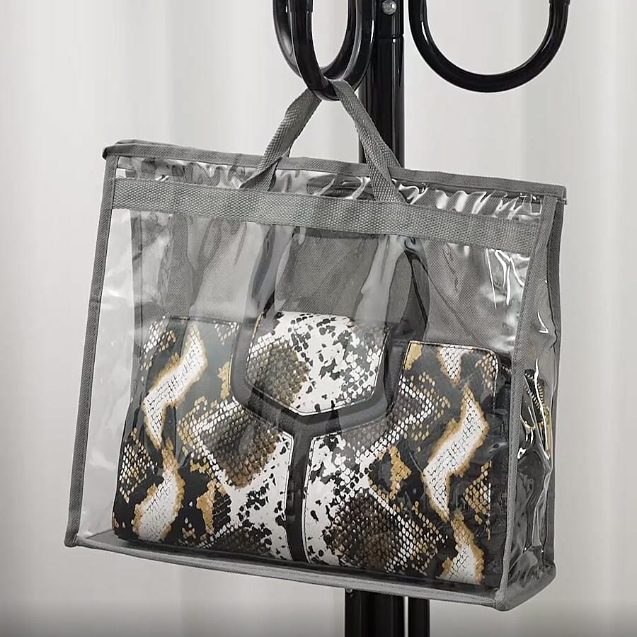 Set of  4  Handbag Dust Bags (Size 32x22x10.5cm, 39x29x19cm, 39x34x12.5cm, 45x36x22cm) - Transparent