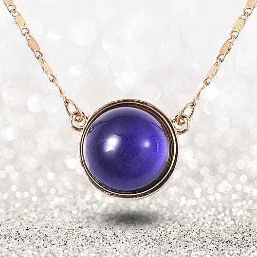 Mood Change Bead Necklace (Size 18 with 3 inch Extender) in Gold Tone