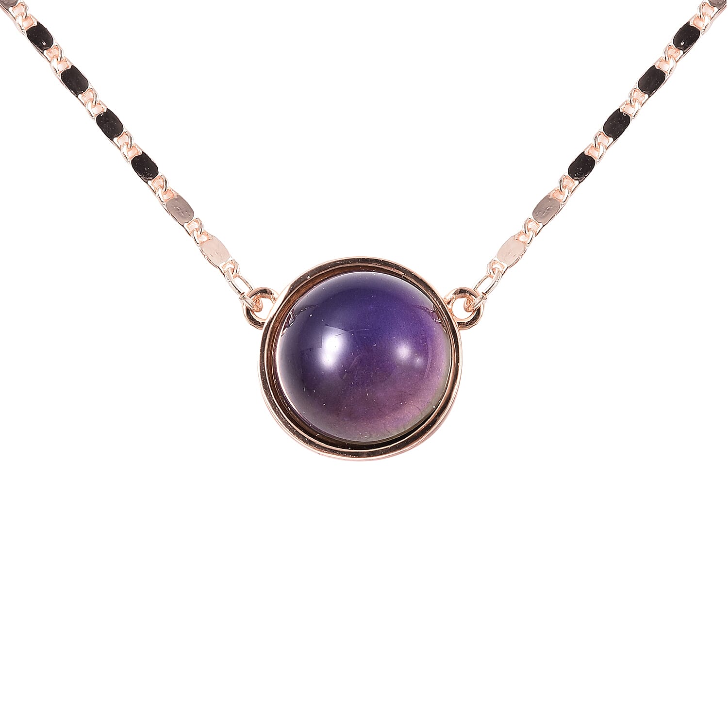 Mood Change Bead Necklace (Size 18 with 3 inch Extender) in Rose Gold Tone