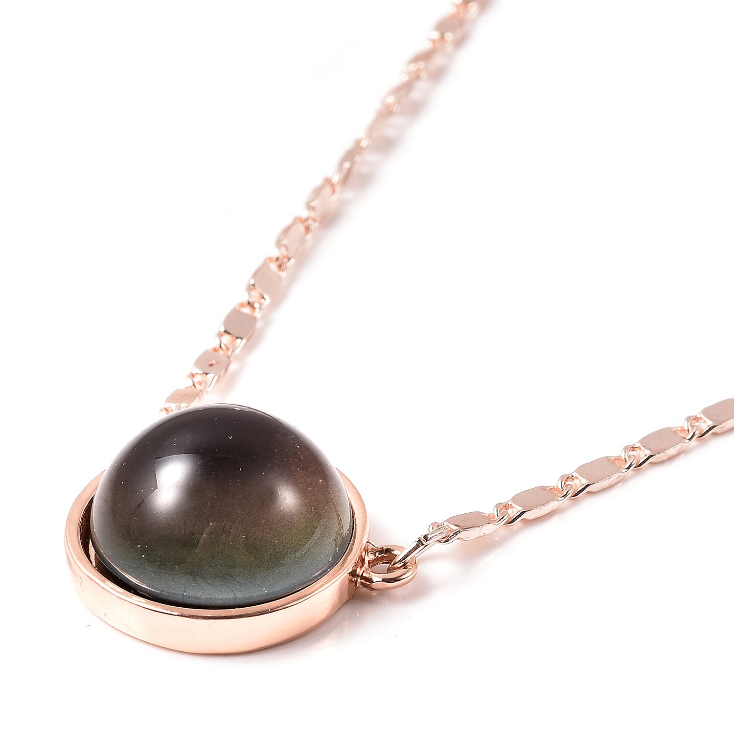 Mood Change Bead Necklace (Size 18 with 3 inch Extender) in Rose Gold Tone