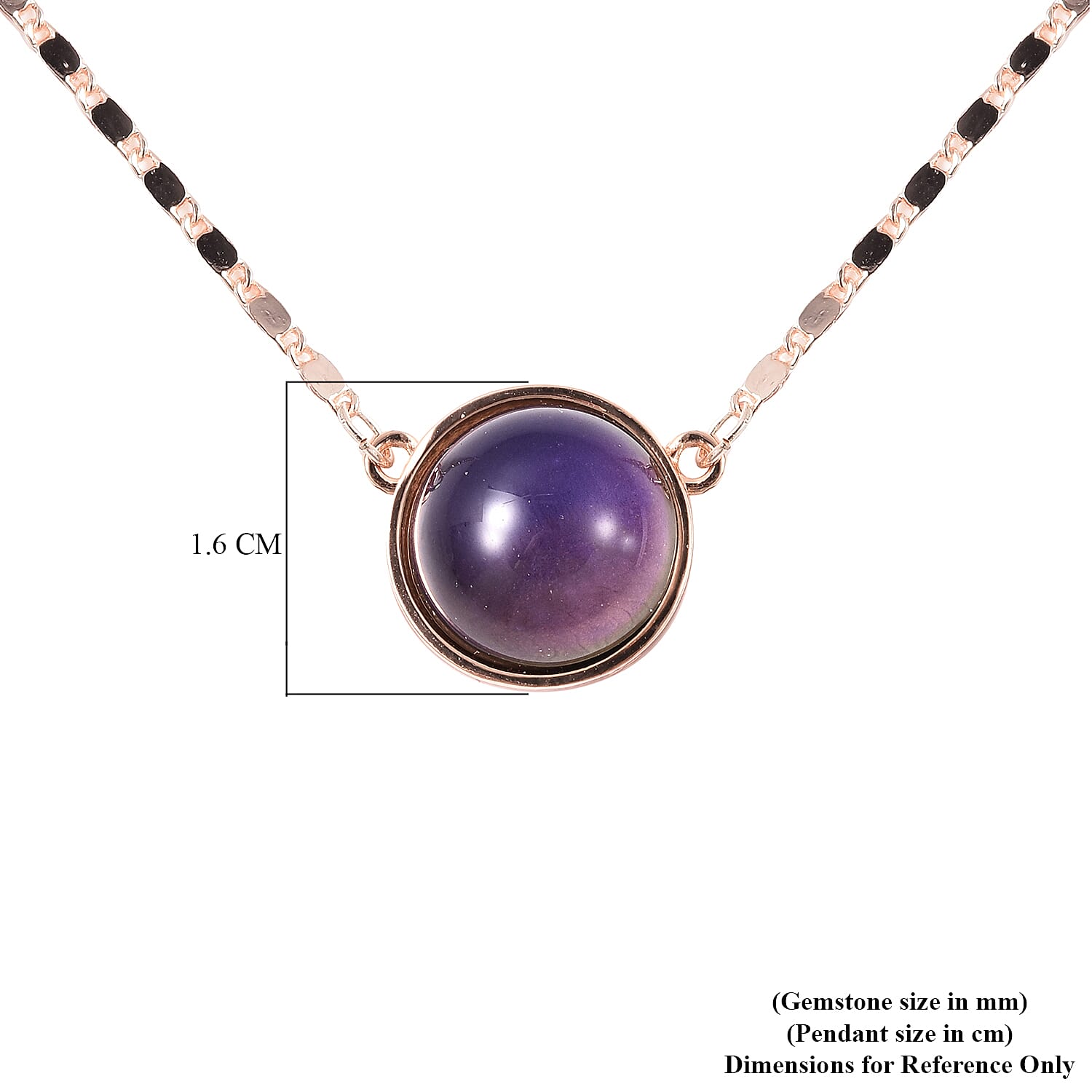 Mood Change Bead Necklace (Size 18 with 3 inch Extender) in Rose Gold Tone