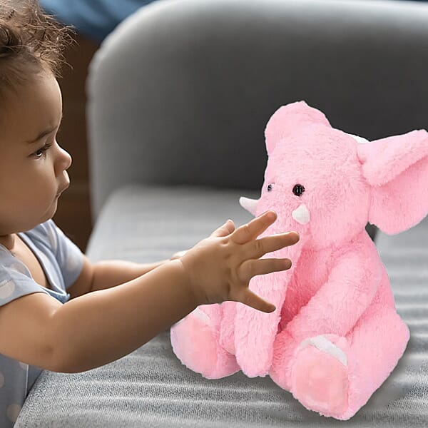 Elephant Plush Toy (Size 20x30 Cm)- Pink -  Age 3+
