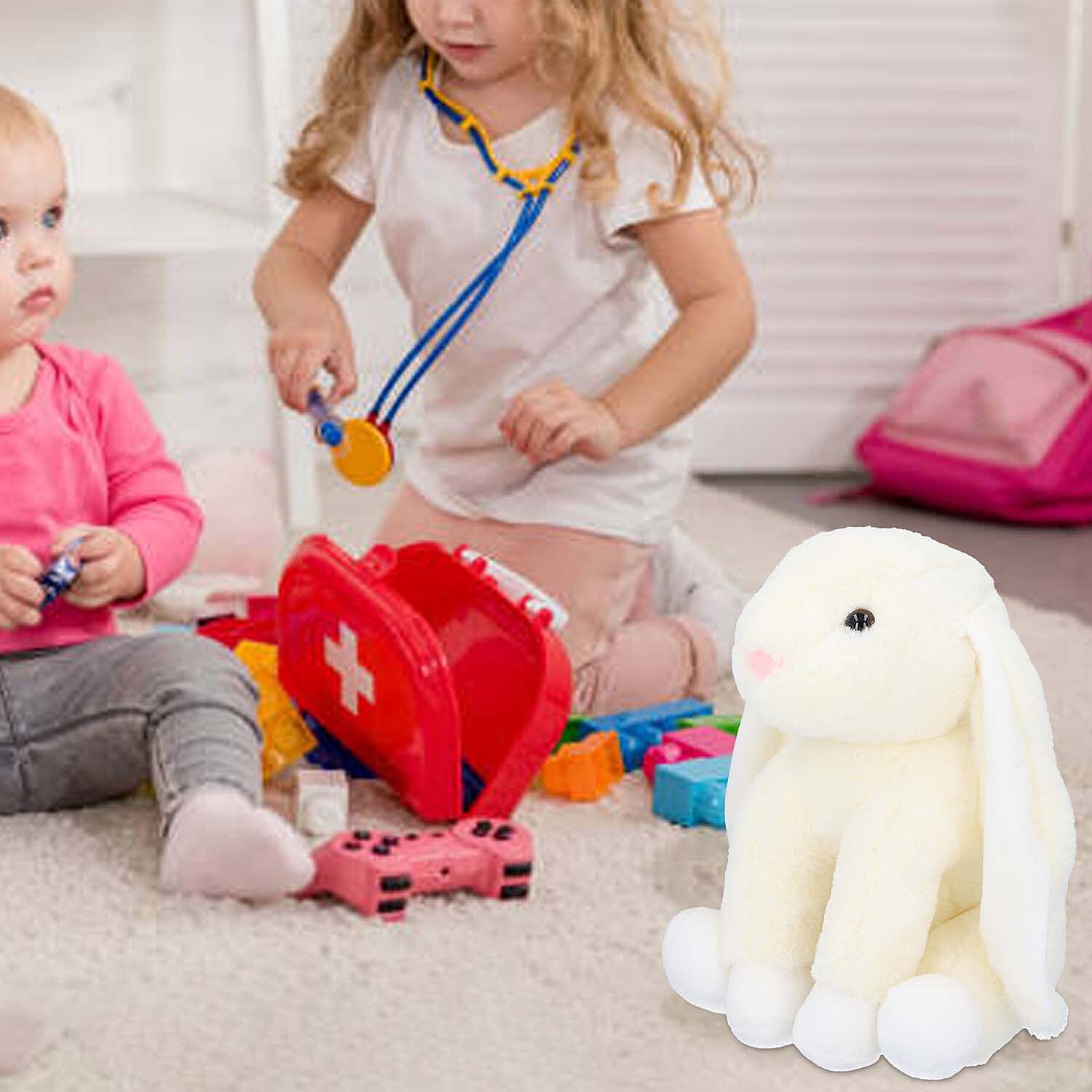 Rabbit Plush Toy (Size 30x28 Cm)- White