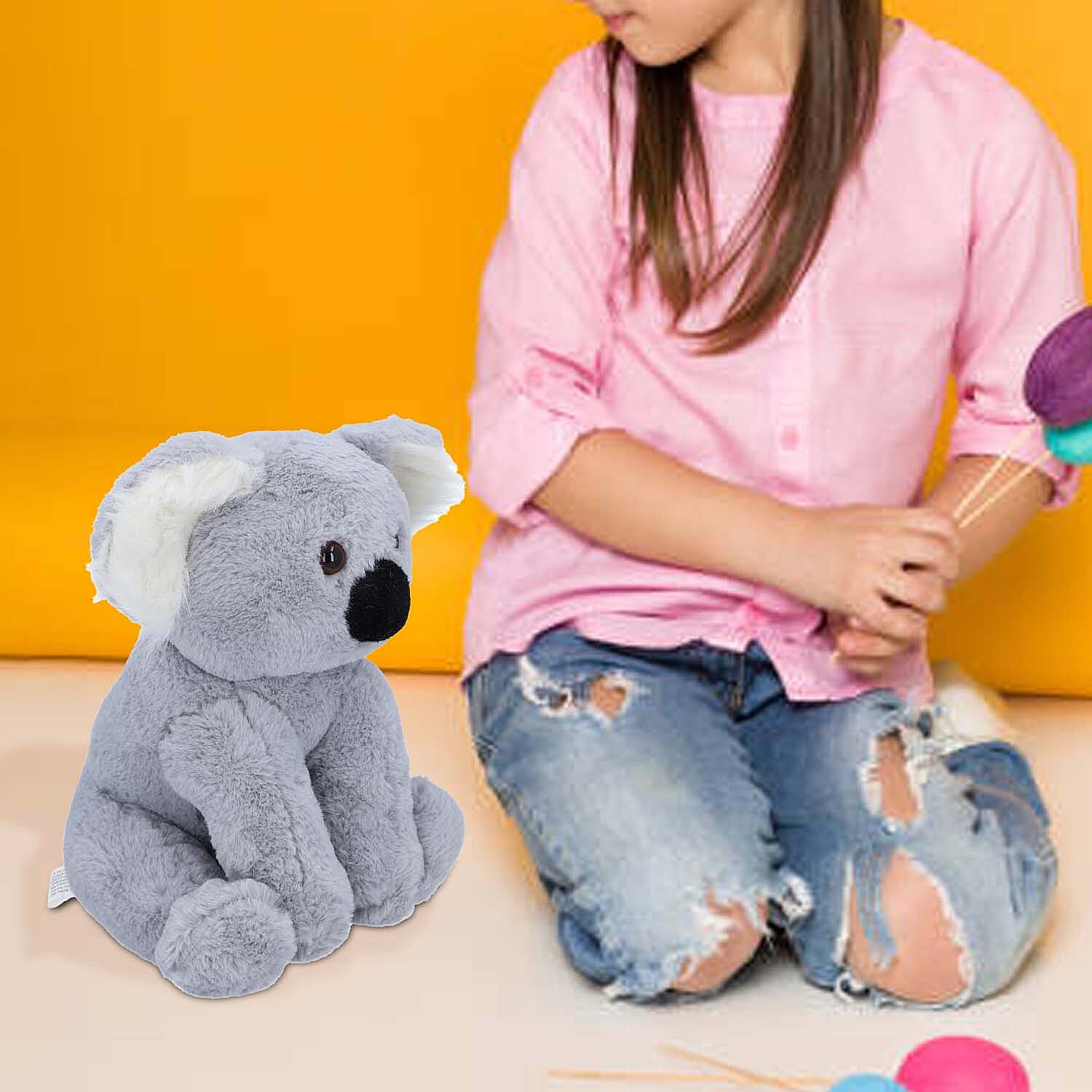 Koala Plush Toy (Size 30x28 Cm)- Grey & White