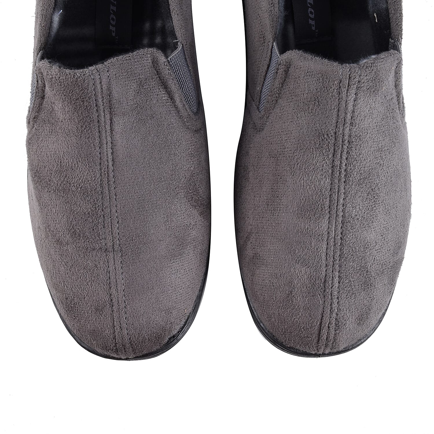 Dunlop Mens Bernard Twin Elasticated Gusset Corduroy Slippers (Size 7) - Grey