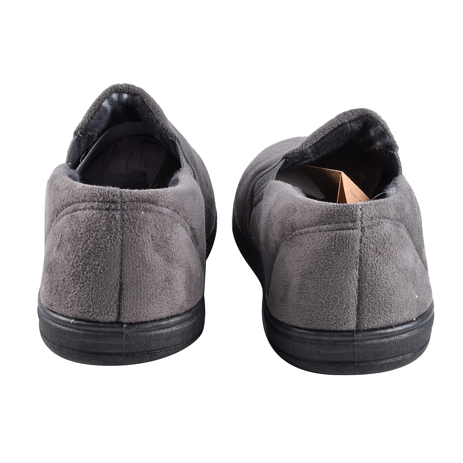 Dunlop Mens Bernard Twin Elasticated Gusset Corduroy Slippers (Size 7) - Grey