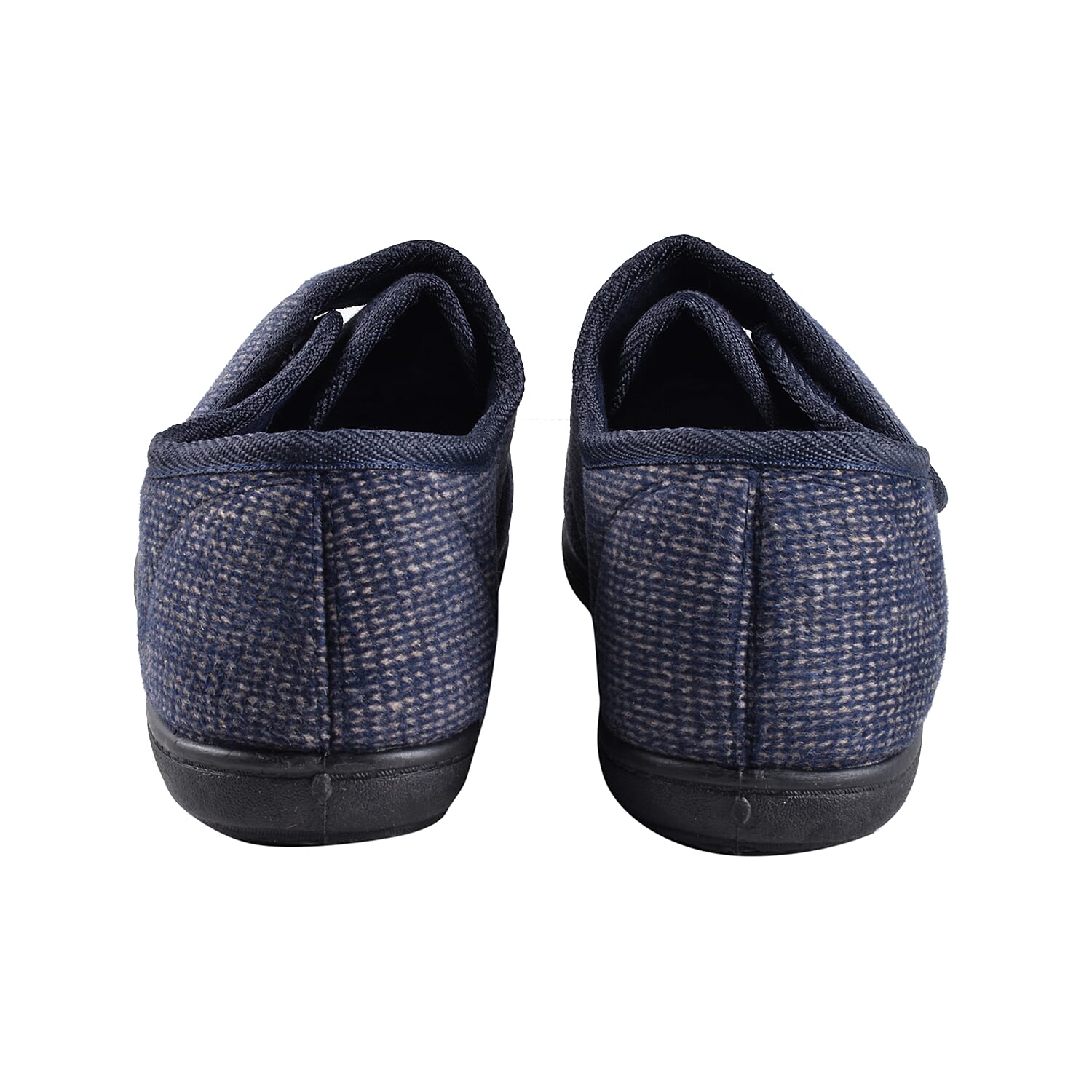 Dunlop Mens Strap Slippers with Faux Fur Lining and Memory In-Sock (Size 7) - Navy