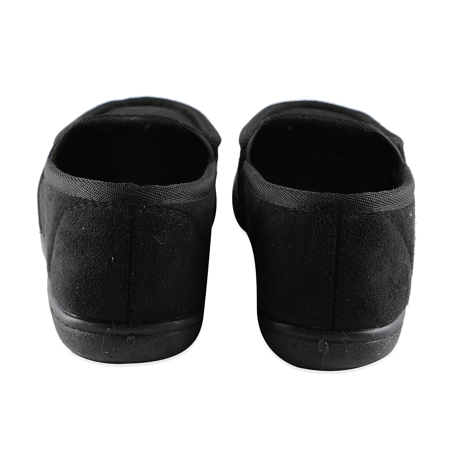 Dunlop Mens Gusset Moccasin Slippers (Size 7) - Black