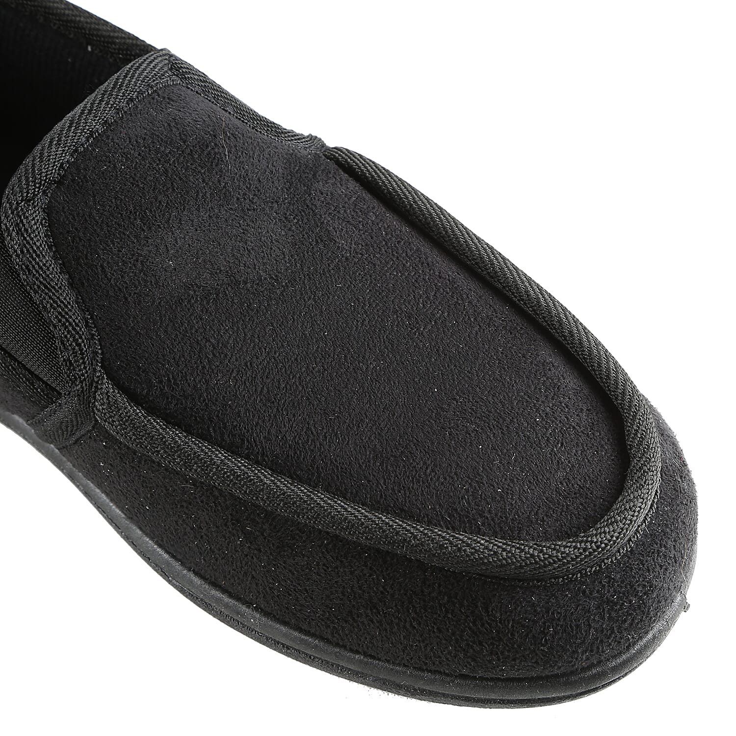 Dunlop Mens Gusset Moccasin Slippers (Size 12) - Black