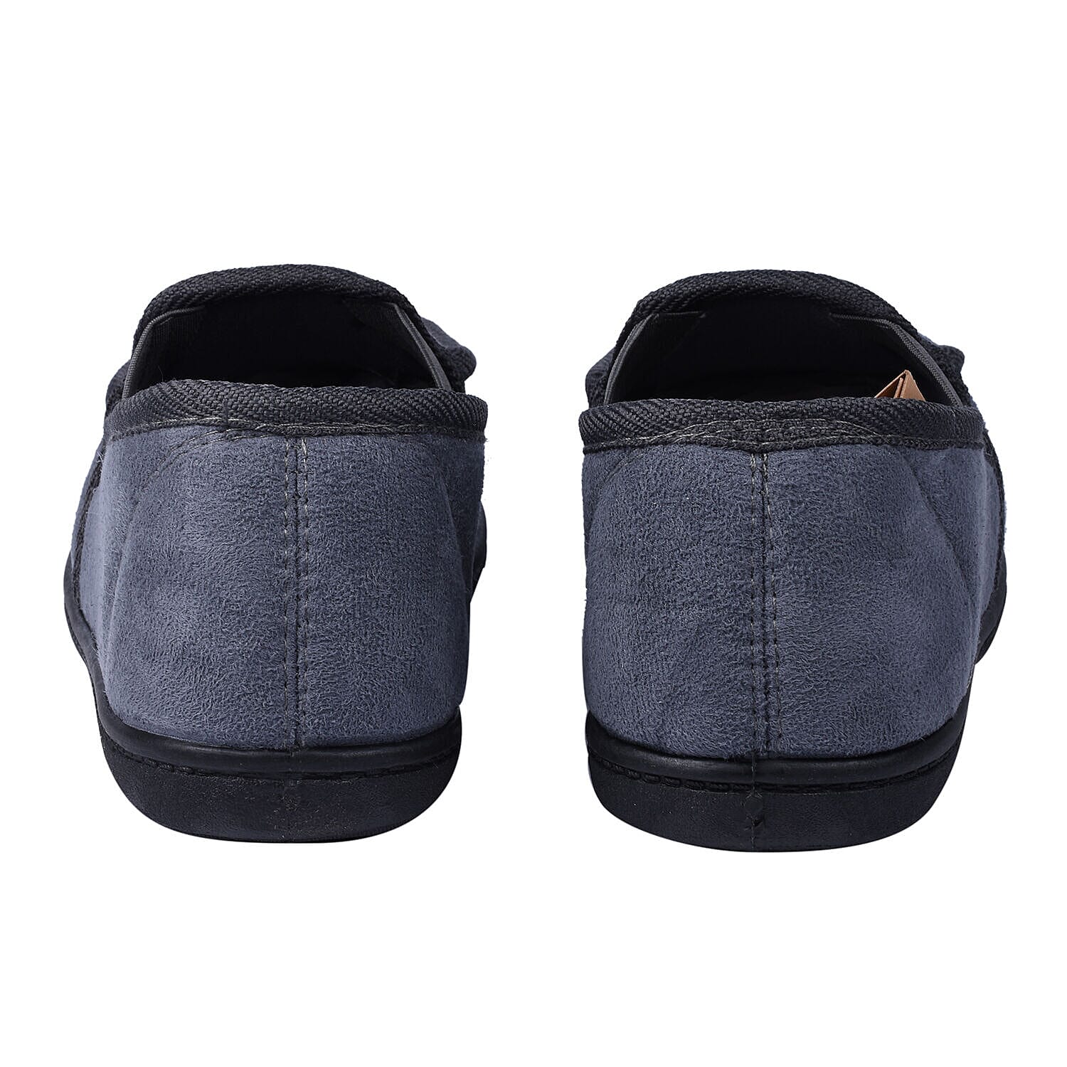 Dunlop Twin Gusset Moccasin Slippers (Size 7) - Grey