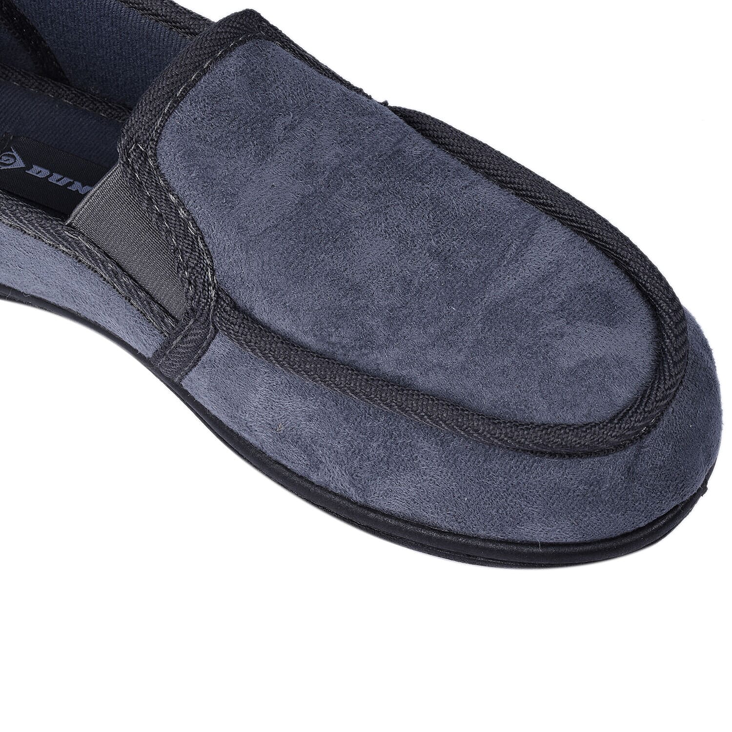 Dunlop Twin Gusset Moccasin Slippers (Size 7) - Grey