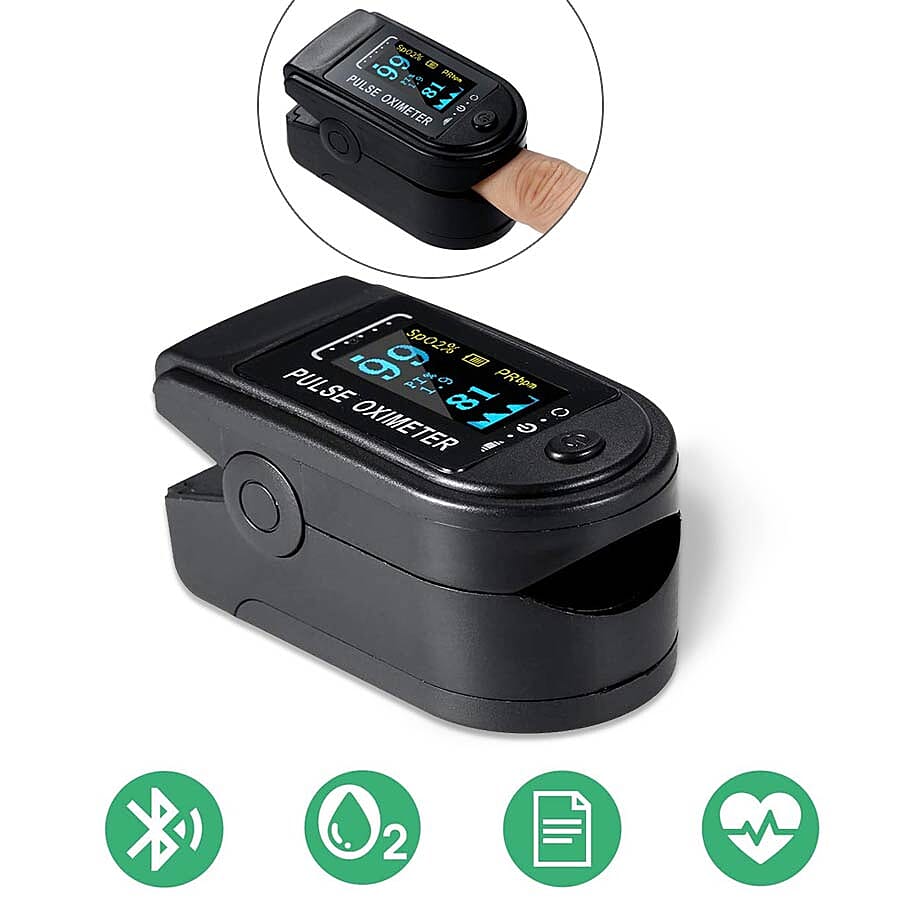 Pulse Oximeter, Oxygen Saturation Monitor (Requires 2 AAA Batteries - Not Included) - Black