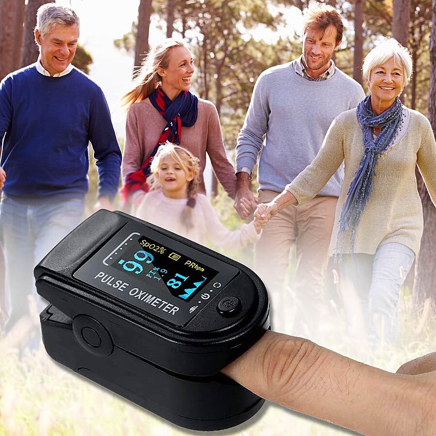 Pulse Oximeter, Oxygen Saturation Monitor (Requires 2 AAA Batteries - Not Included) - Black