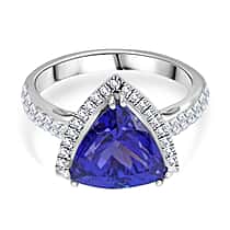 RHAPSODY 950 Platinum Tanzanite & Diamond (VS-E-F) Ring 5.47 Ct, Platinum Wt. 8.44 Gms