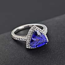 RHAPSODY 950 Platinum Tanzanite & Diamond (VS-E-F) Ring 5.47 Ct, Platinum Wt. 8.44 Gms