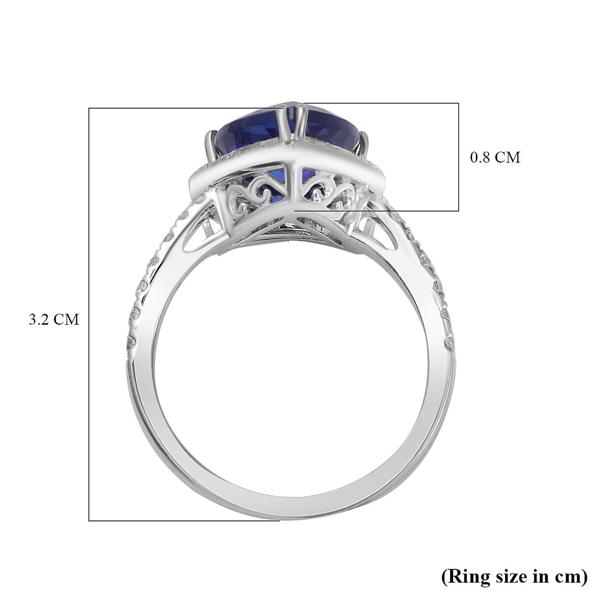 RHAPSODY 950 Platinum Tanzanite & Diamond (VS-E-F) Ring 5.47 Ct, Platinum Wt. 8.44 Gms