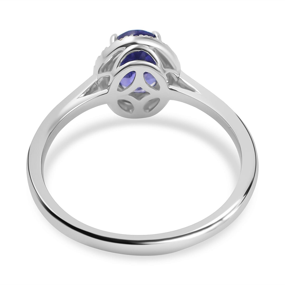 ILIANA-18K White Gold Tanzanite & Diamond Ring 1.30 Ct, Gold Wt. 3.03 Gms