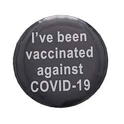 Vaccinated Badge in Black (Size- 4.5 CM)