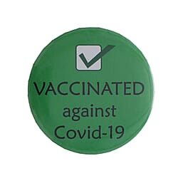 Vaccinated Badge in Green (Size- 4.5 CM)