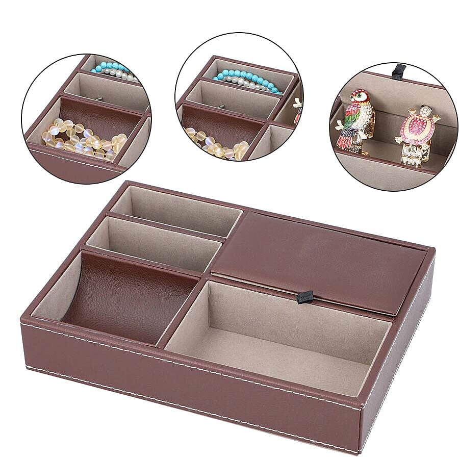 New Arrival- Accessories/Jewellery Organizer (Size 25.6x18.6x5cm) - Brown