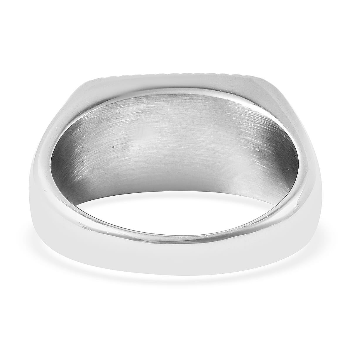 Green Agate Ring in Stainless Steel 5.70 Ct
