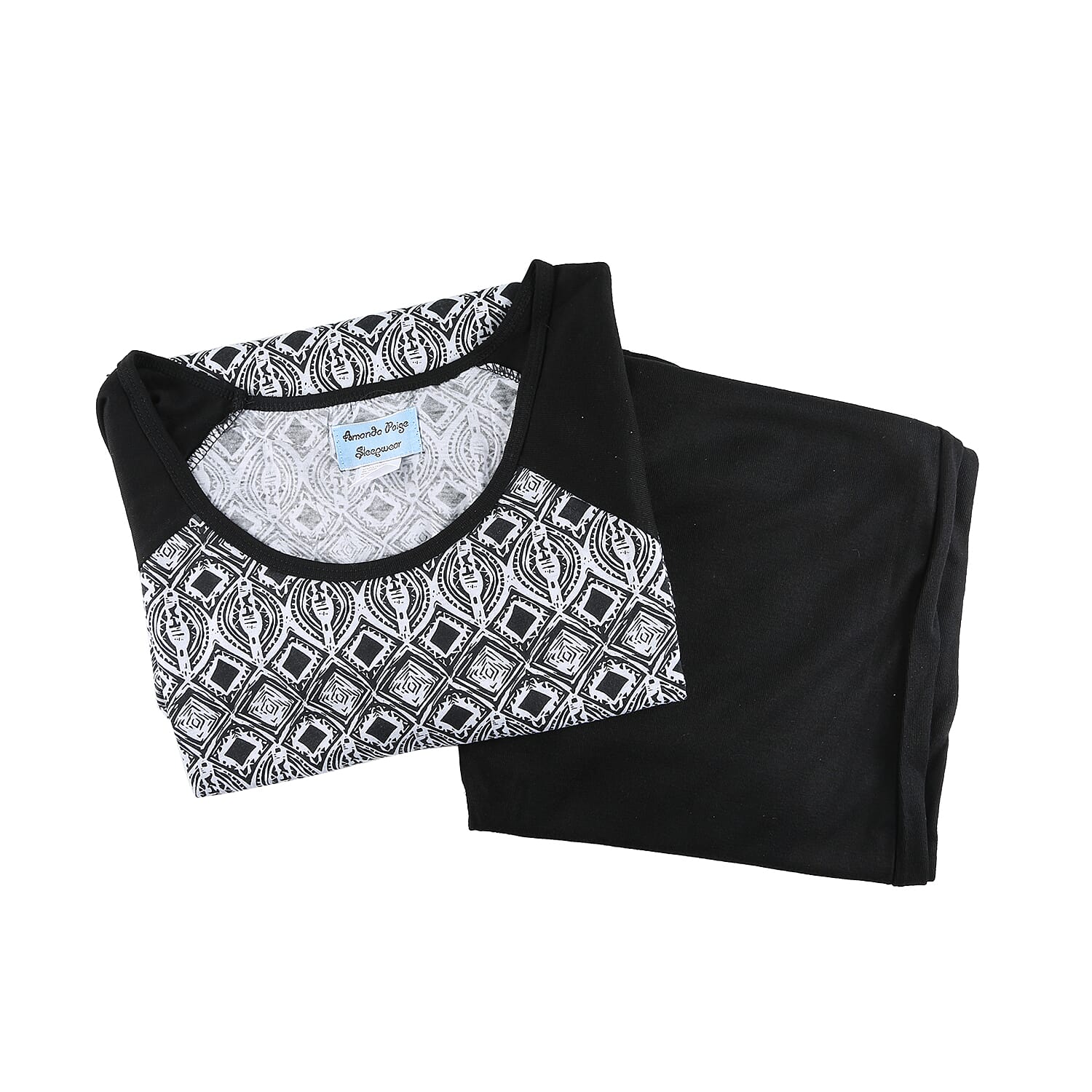 2 Piece Set - Amanda Paige Blue Colour Knit Pyjama and Long Sleeve Top (Size M, 12-14)