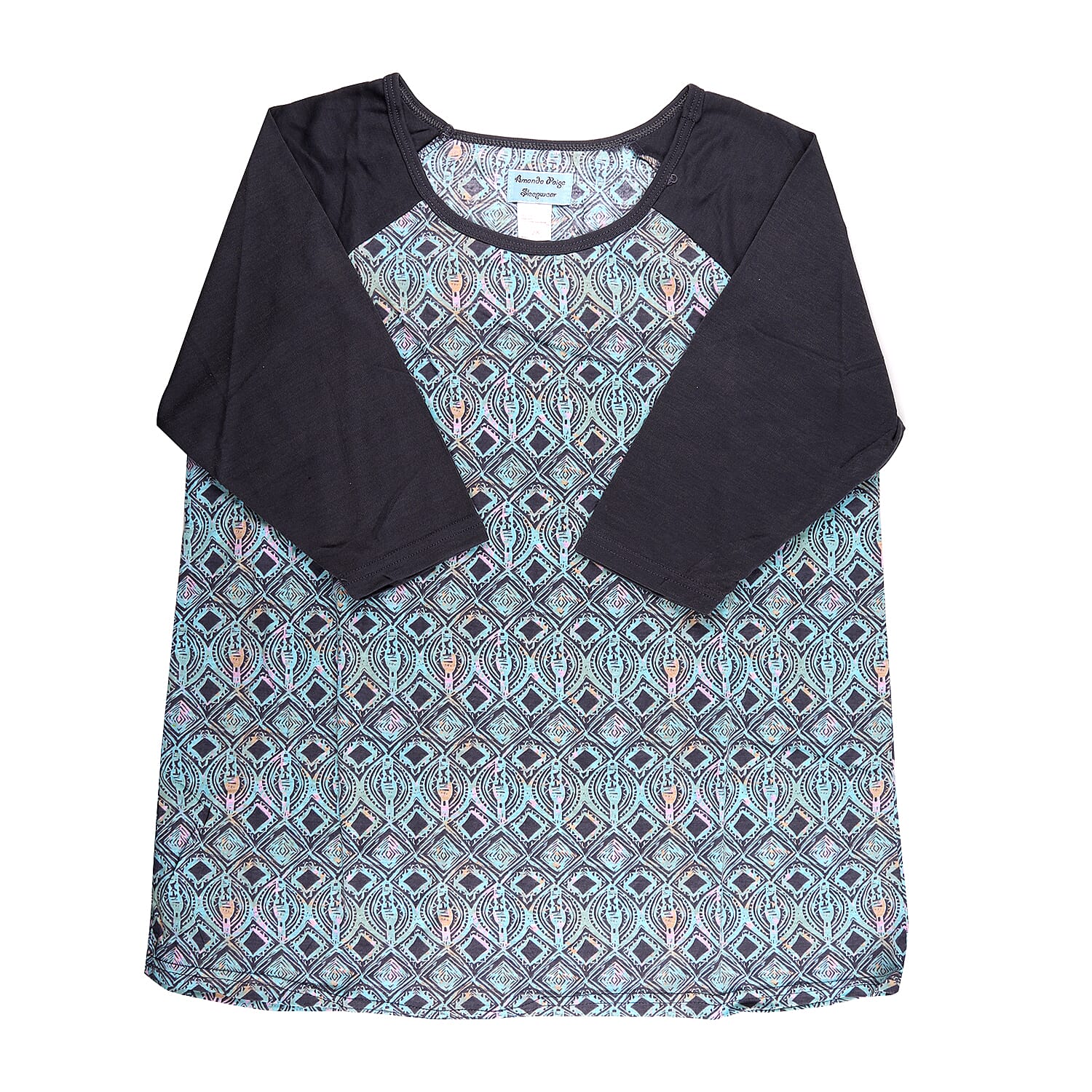 2 Piece Set - Amanda Paige Blue Colour Knit Pyjama and Long Sleeve Top (Size M, 12-14)