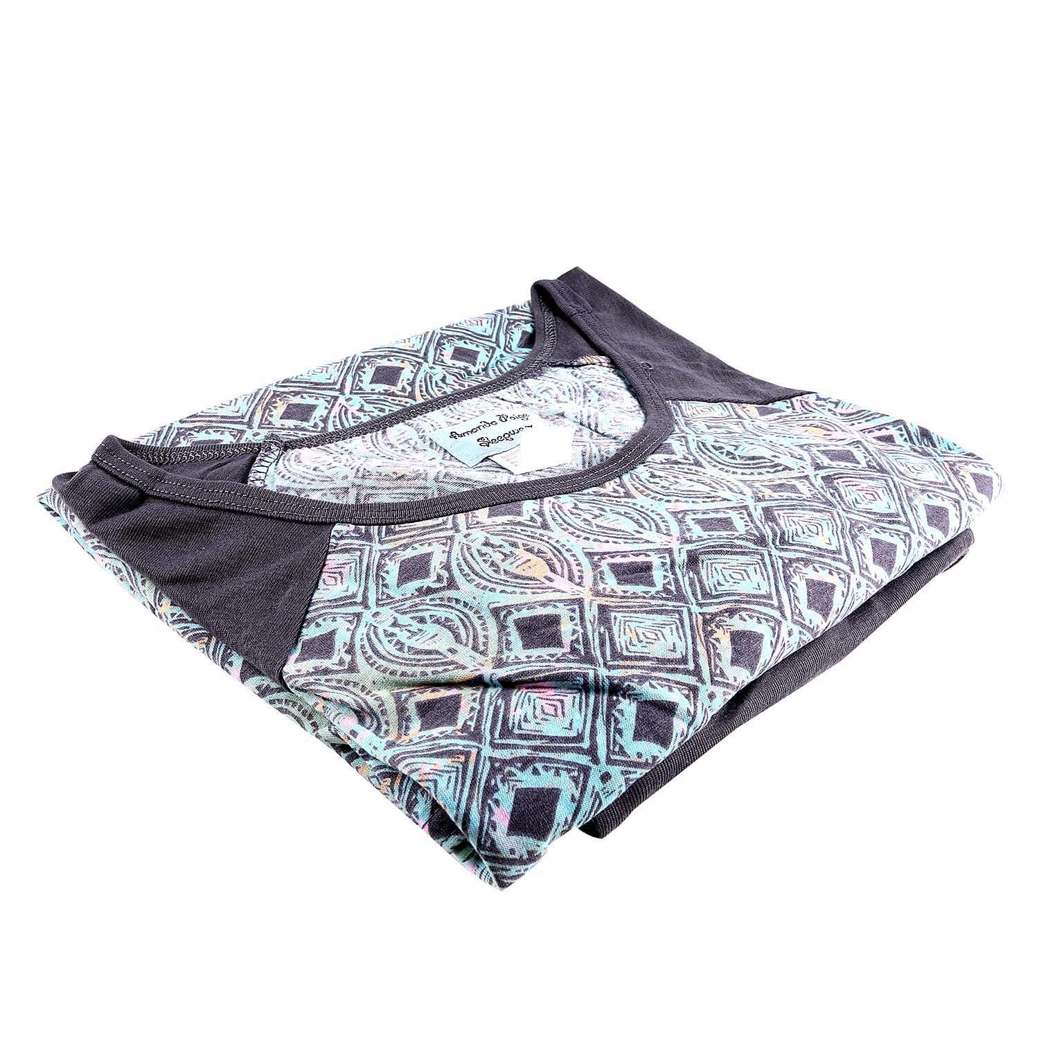 2 Piece Set - Amanda Paige Blue Colour Knit Pyjama and Long Sleeve Top (Size M, 12-14)