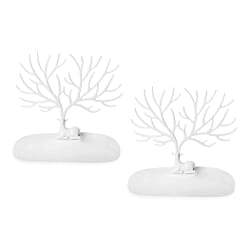 Set of 2 - Deer Tree Shaped Jewellery Display Organiser (Size 25x15x23cm) - Black