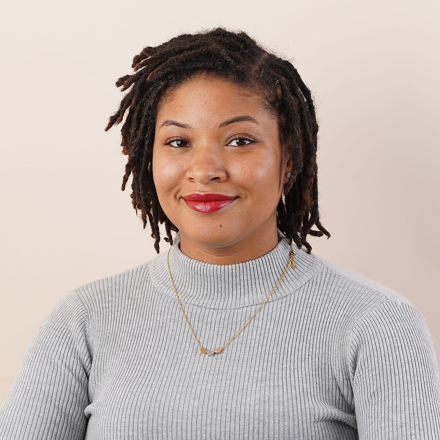 Triple Heart Necklace (Size 18 with 2 inch Extender ) in Tri-Tone Stainless Steel