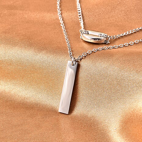 Dog Tag Necklace (Size 16 with 2 inch Extender) in Stainless Steel