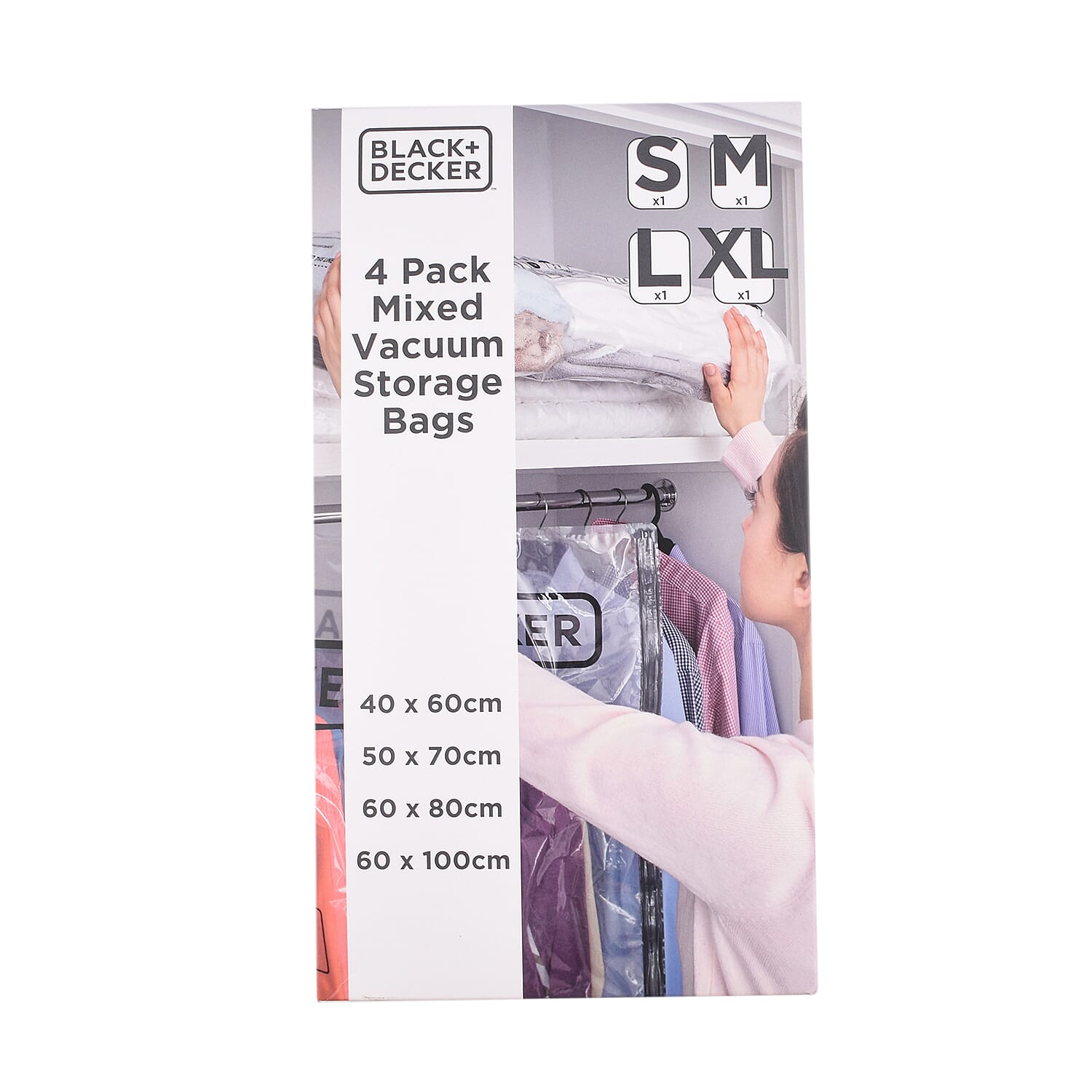 Black+Decker Vacuum Space Bag (Pack of 4) - Combo (40x60, 50x70, 60x80, 60x100cm)