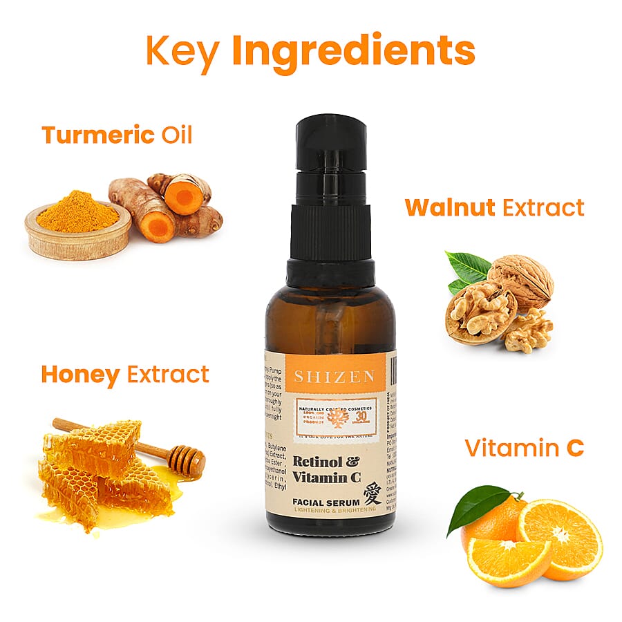 SHIZEN- Retinol & Vitamin C Facial Serum - 30ml