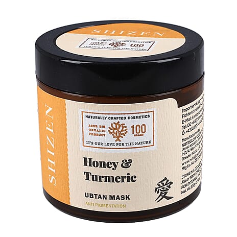 SHIZEN Honey Turmeric Ubtan Anti Pigmentation Face Mask (3.52 oz) - Deep Cleansing & Hydrating -100% Organic